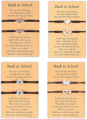 YANCHUN Back to School Gifts Mother and Daughter Bracelets Matching Cutout Heart First Day of School Bracelet Gifts for Friends in Saudi Arabia