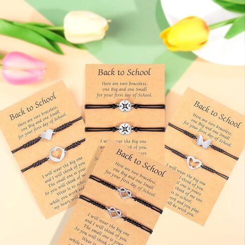 YANCHUN Back to School Gifts Mother and Daughter Bracelets Matching Cutout Heart First Day of School Bracelet Gifts for Friends in Saudi Arabia