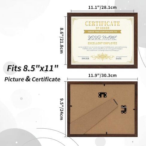 CRUGLA 4x6 Paper Picture Frame Set of 11, Multi Rustic 4 by 6 Photo Frames Collage for Wall or Tabletop Display, Brown in Saudi Arabia