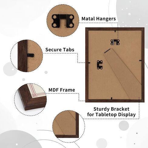 CRUGLA 4x6 Paper Picture Frame Set of 11, Multi Rustic 4 by 6 Photo Frames Collage for Wall or Tabletop Display, Brown in Saudi Arabia