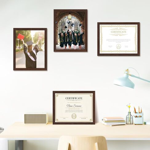 CRUGLA 4x6 Paper Picture Frame Set of 11, Multi Rustic 4 by 6 Photo Frames Collage for Wall or Tabletop Display, Brown in Saudi Arabia