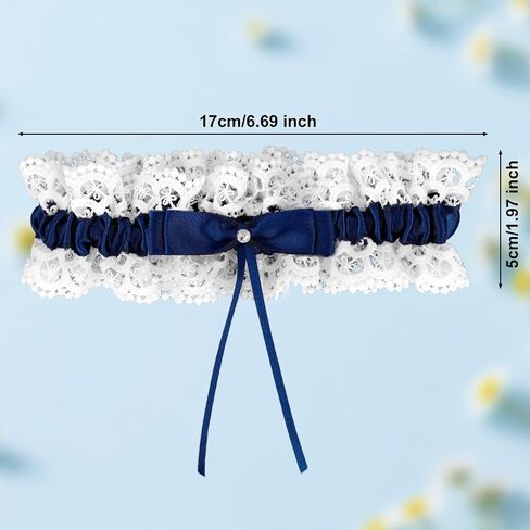Bride Wedding Garter, Sweet Bow White Lace Elastic Leg Garter Elegant Wedding Accessories for Women Girls Bridal Shower Party in Saudi Arabia