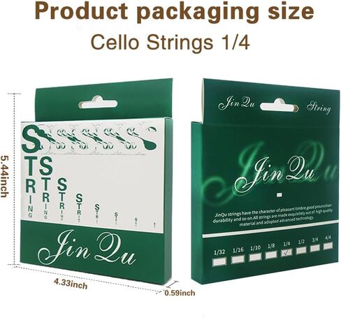 1/2 Cello Strings Full Set A-D-G-C Strings Steel Steel Core Nickel Alloy Wound in Saudi Arabia