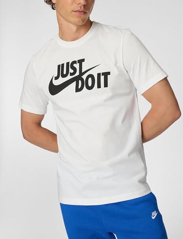 Nike Men's Sportswear Tee Just Do It Swoosh, Black/White, Medium in Saudi Arabia