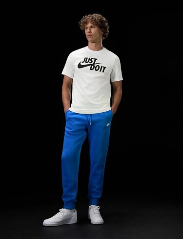Nike Men's Sportswear Tee Just Do It Swoosh, Black/White, Medium in Saudi Arabia