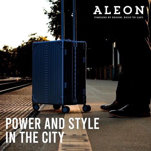 حقيبة أمتعة Aleon International مقاس 21 بوصة مصنوعة من الألومنيوم ذات الجانب الصلب باللون الأسود. مع أربع عجلات، ومقبض متداخل، وأقفال TSA. للرحلات القصيرة أو كمرافق لأمتعة تسجيل الوصول الخاصة بك (Onyx) in Kuwait