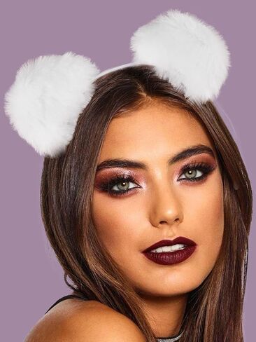 Catery Cat Ears Headbands Cute Ears Hair Hoop Plush Ear Masquerade Halloween Headpieces Women Party Costume Hair Accessory in Saudi Arabia