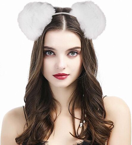 Catery Cat Ears Headbands Cute Ears Hair Hoop Plush Ear Masquerade Halloween Headpieces Women Party Costume Hair Accessory in Saudi Arabia
