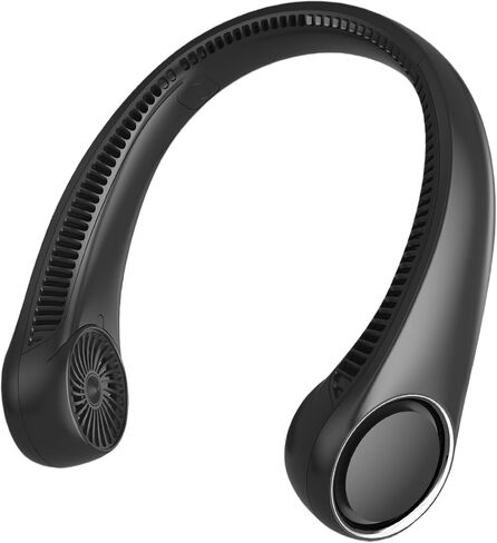Portable Neck Fan, Hands Free Bladeless 360° Cooling Personal Fan,Wearable Quiet Fan for Outdoor Indoor, Gifts for Men Women, 4000mAh Battery Operated, USB Rechargeable, 3-Speeds(Black Graffiti) in Kuwait