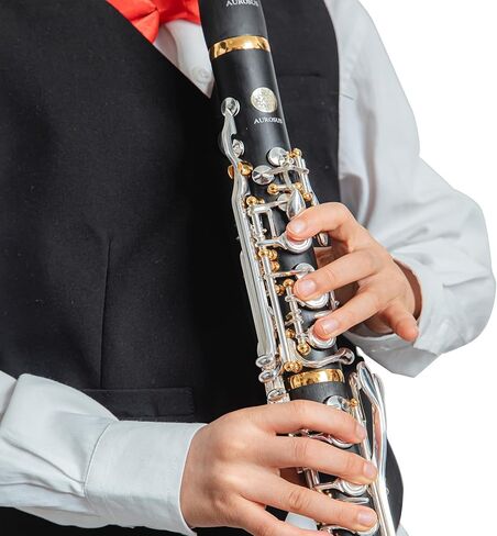 آلية هضبة Aurosus DC-7 - فتحات مغطاة 17 مفتاح كلارينيت للعب في الهواء الطلق في الشتاء، للاعبين ذوي الأيدي الصغيرة جدًا، اللاعبين ذوي الفتحات المغلقة مع معوقات اليد in Kuwait