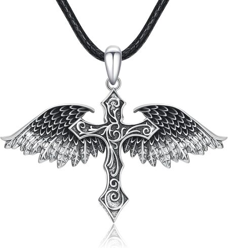 OHAYOO Angel Wings Necklace Sword Necklace Pendant for Women Holy Guardian Angel Necklace Anniversary Wings Jewelry Gifts for Girls Mom Daughter Wife in Kuwait
