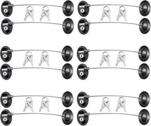 4 Pack Refrigerator Locks with 8 Keys,Child Safety Fridge Lock,Refrigerator Lock Combination,Mini Fridge Lock, File Drawer Lock,Toilet Seat Lock with Strong Adhesive (White/Black) in Saudi Arabia