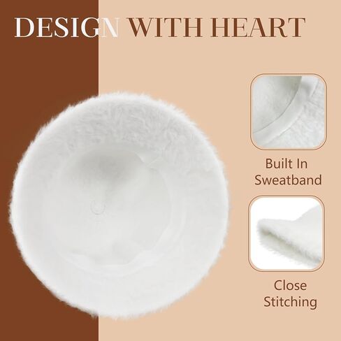 قبعة Phaiy Furry Bucket للفتيات والنساء، قبعة دلو شتوية بلون موحد، قبعة صياد من الفرو الصناعي المنفوش الدافئ in Kuwait