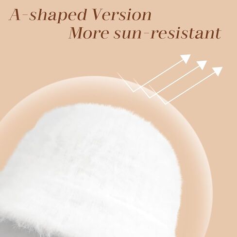 قبعة Phaiy Furry Bucket للفتيات والنساء، قبعة دلو شتوية بلون موحد، قبعة صياد من الفرو الصناعي المنفوش الدافئ in Kuwait