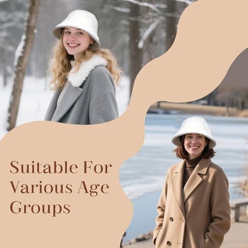 قبعة Phaiy Furry Bucket للفتيات والنساء، قبعة دلو شتوية بلون موحد، قبعة صياد من الفرو الصناعي المنفوش الدافئ in Kuwait