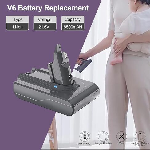 LONGFIT V10 Battery 25.2V 4.0Ah for Dyson, V10 Battery Replacement Pack Li-ion for Dyson Cyclone V10 Animal V10 Absolute SV12 V10 Fluffy V10 Motorhead Stick Vacuums in Saudi Arabia