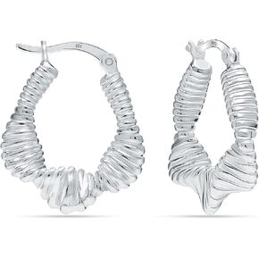 LeCalla 925 Sterling Silver Filigree Hoop Earrings Lightweight Small Medium Hoops Earring for Women Teen in Kuwait