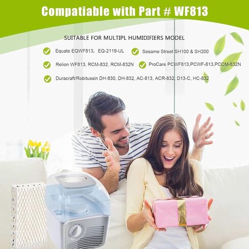 WXFANA 4 Pack WF813 Humidifier Filters Wick Replacement Compatible with ReliOn RCM-832 RCM-832N WF813 DH832 ProCare PCWF813 Equate EQWF813 EQ-2119-UL Duracraft DH-830 Cool Mist Humidifier Filters in Saudi Arabia