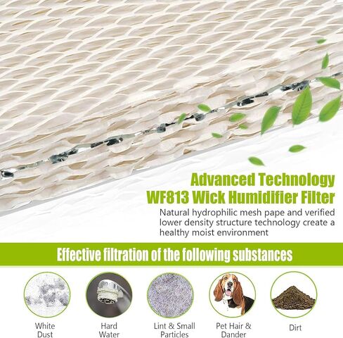 WXFANA 4 Pack WF813 Humidifier Filters Wick Replacement Compatible with ReliOn RCM-832 RCM-832N WF813 DH832 ProCare PCWF813 Equate EQWF813 EQ-2119-UL Duracraft DH-830 Cool Mist Humidifier Filters in Saudi Arabia