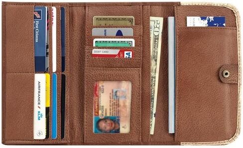 American West Women's Cow Town Chocolate Pony Hair Tri-Fold Wallet Chocolate One Size in Kuwait
