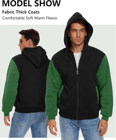 SWISSWELL Hoodies for Men Zip Up Fleece Lined Heavy Sherpa Hooded Sweatshirt Warm Heavy Duty Fleece Jacket in Kuwait