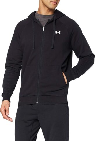 Under Armour Men's UA Rival Cotton Full Zip Hoodie - 1357106-390 - Marine Od Green/Onyx White - XXL in Saudi Arabia