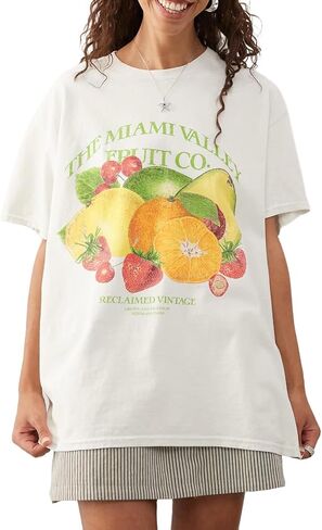 Women Teen Girls Oversized Graphic T Shirt Y2k Short Sleeve Crew Neck Loose Fit Coastal Tees Summer Beach in Saudi Arabia