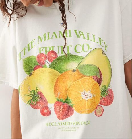 Women Teen Girls Oversized Graphic T Shirt Y2k Short Sleeve Crew Neck Loose Fit Coastal Tees Summer Beach in Saudi Arabia