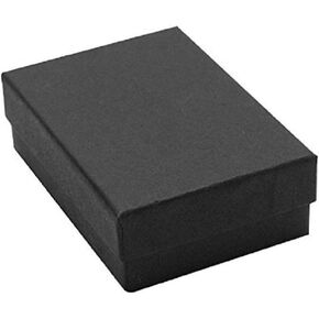 100 Pack Black Matte Color Cotton Filled Cardboard Jewelry Boxes 3.25 x 2.25 x 1 Inches (100) #32 By RJ Displays in Saudi Arabia