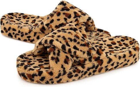 Shevalues Shevalues sheropedic slippers للنساء مع الدعم القوس قابلة للتعديل أحذية منزل القدم المفتوحة لالتهاب اللفافة الأخمصية ، النمر البني 39 in Kuwait
