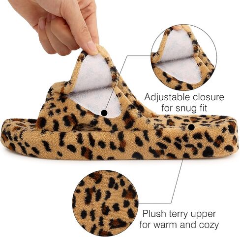 Shevalues Shevalues sheropedic slippers للنساء مع الدعم القوس قابلة للتعديل أحذية منزل القدم المفتوحة لالتهاب اللفافة الأخمصية ، النمر البني 39 in Kuwait