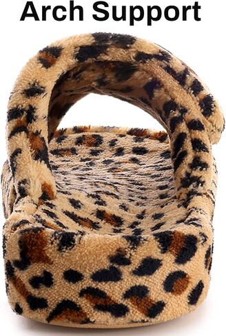 Shevalues Shevalues sheropedic slippers للنساء مع الدعم القوس قابلة للتعديل أحذية منزل القدم المفتوحة لالتهاب اللفافة الأخمصية ، النمر البني 39 in Kuwait