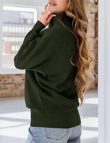 PRETTYGARDEN Womens Sweaters Fall Fashion 2025 Casual Loose Turtleneck Batwing Long Sleeve Knit Sweater Pullover Tops in Saudi Arabia