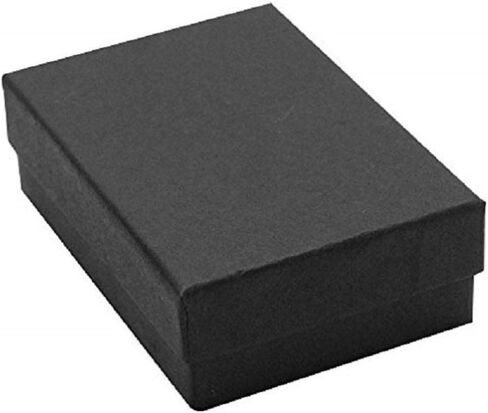 100 Pack Black Matte Color Cotton Filled Cardboard Jewelry Boxes 3.25 x 2.25 x 1 Inches (100) #32 By RJ Displays in Saudi Arabia