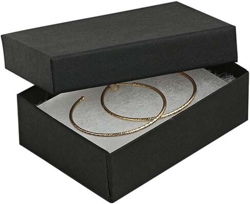 100 Pack Black Matte Color Cotton Filled Cardboard Jewelry Boxes 3.25 x 2.25 x 1 Inches (100) #32 By RJ Displays in Saudi Arabia