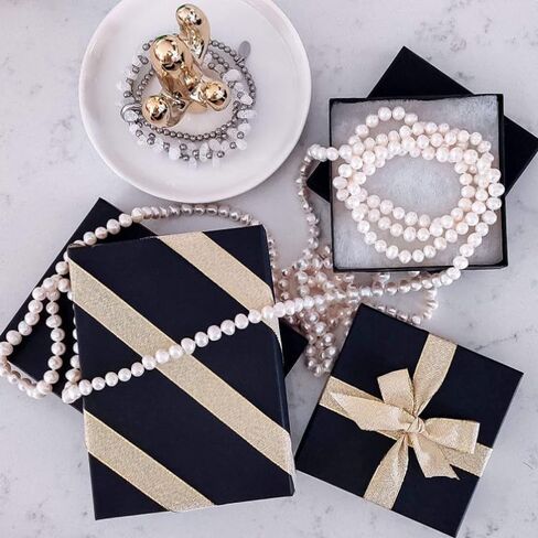 100 Pack Black Matte Color Cotton Filled Cardboard Jewelry Boxes 3.25 x 2.25 x 1 Inches (100) #32 By RJ Displays in Saudi Arabia