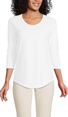 Lands' End Women's 3/4 Sleeve Lightweight Jersey U-Neck Tunic in Saudi Arabia