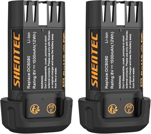 Shentec 1500mAh 8-Volt Replacement Battery Compatible with DEWALT DCB080 Dewalt DCF680N1 DW4390 DCF680N2 DCF680G2, Li-ion Battery in Saudi Arabia