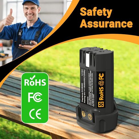Shentec 1500mAh 8-Volt Replacement Battery Compatible with DEWALT DCB080 Dewalt DCF680N1 DW4390 DCF680N2 DCF680G2, Li-ion Battery in Saudi Arabia