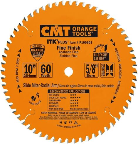 CMT P08060S ITK Plus شفرة المنشار المنزلقة المركبة، 8-1/2 × 60 سن، 10° ATB+مقص مع تجويف 5/8 بوصة in Saudi Arabia