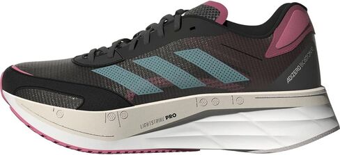 حذاء الجري adidas Adizero Boston 10 - للنساء أبيض FTW/أسود أساسي/أحمر شمسي، 10.5 in Kuwait