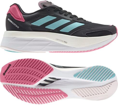 حذاء الجري adidas Adizero Boston 10 - للنساء أبيض FTW/أسود أساسي/أحمر شمسي، 10.5 in Kuwait