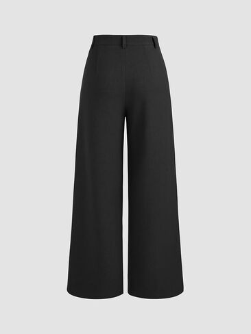 CIDER Wide Leg Pants Woman Straight Leg Trousers Casual Mid Waist Pants Office Work Pants with Pockets in Saudi Arabia