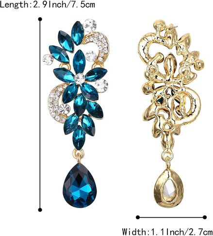 BriLove Women's Bohemian Boho Crystal Flower Wedding Bridal Chandelier Teardrop Bling Dangle Earrings in Saudi Arabia