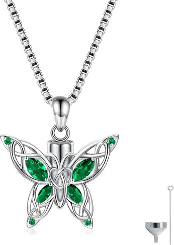 MANBU Butterfly Cremation Urn Necklace for Ashes: 925 Sterling Silver Memorial Pendant Jewelry Women Keepsake Bereavement Gift for A Loss of the Loved One in Saudi Arabia