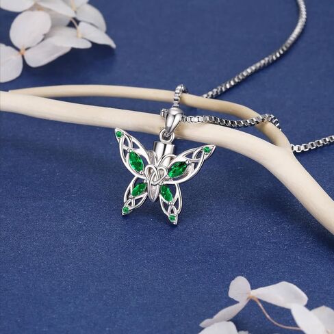 MANBU Butterfly Cremation Urn Necklace for Ashes: 925 Sterling Silver Memorial Pendant Jewelry Women Keepsake Bereavement Gift for A Loss of the Loved One in Saudi Arabia