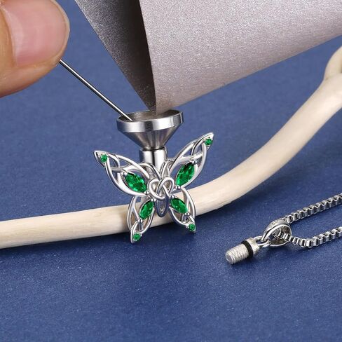 MANBU Butterfly Cremation Urn Necklace for Ashes: 925 Sterling Silver Memorial Pendant Jewelry Women Keepsake Bereavement Gift for A Loss of the Loved One in Saudi Arabia