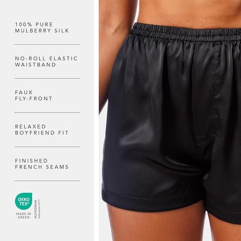 بوكسر نسائي من حرير التوت بنسبة 100% من Fishers Finery؛ ملابس نوم؛ شورت صالة in Kuwait