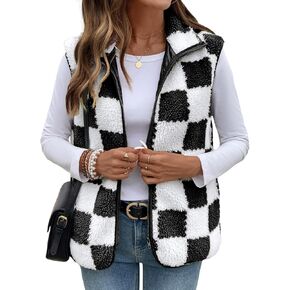 SHEWIN Womens Fleece Vest Casual Sleeveless Jacket Lightweight Outerwear Vests with Pockets Womens Fall Fashion 2025 in Kuwait