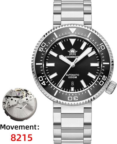 ساعة غوص ADDIESDIVE Diver 1000M للرجال 45 ملم أوتوماتيكية مع صمام عادم كريستال ياقوت صناعي مضيء in Kuwait